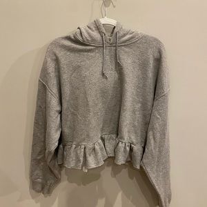grey peplum hoodie